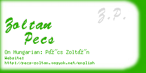 zoltan pecs business card